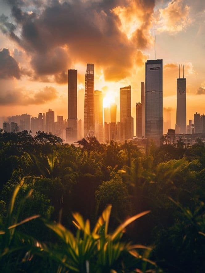 Shenzhen skyline from Lianhuashan Park